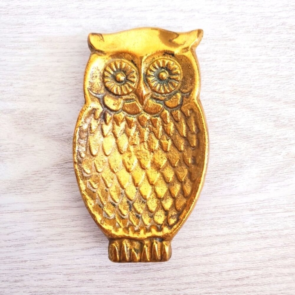 Vintage Gold Owl Decorative Accent Trinket Dish, Ring Holder